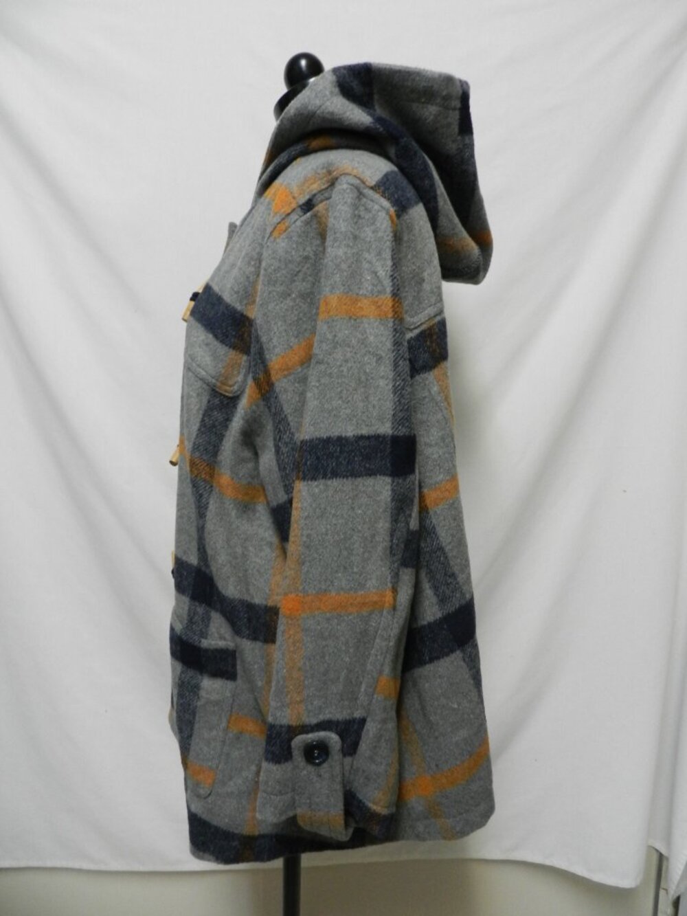 ModCloth Toggle over Coat jacket grey lined Pockets Hooded Women Size Sz 2X - Picture 5 of 11